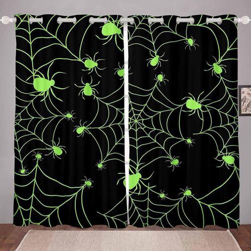 Rideau A Motif D'halloween, Rideau De Fenetre En Forme D'araignee P... on Productcaster.