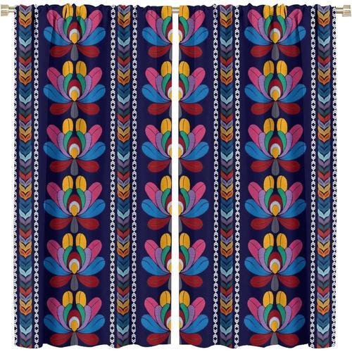 Rideaux Occultants A Passe-Tringle Vintage Tribal Boho Azteque Pour... on Productcaster.