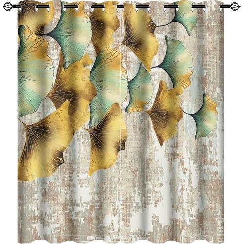 Rideaux Ginkgo Biloba Vintage Pour Chambre A Coucher, Feuilles De G... on Productcaster.