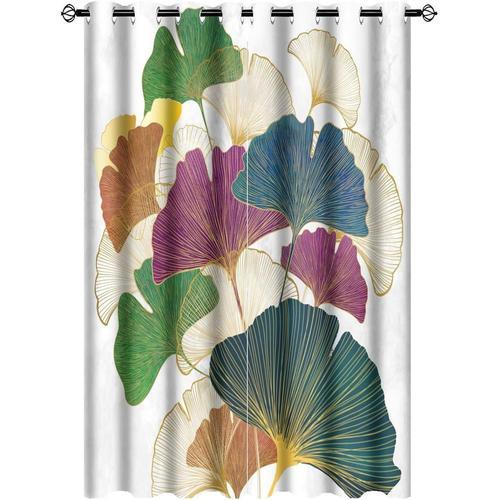 Rideaux De Feuille De Ginkgo Pour Chambre A Coucher, Aquarelle Colo... on Productcaster.