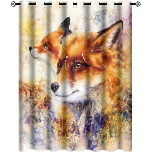 Aquarelle Renard Rideau Occultant Foret Faune Tie Dye Style Renard ... on Productcaster.