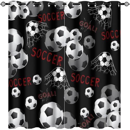 Rideaux De Football Cool, Theme Sport, Balle De Football, Motif Imp... on Productcaster.