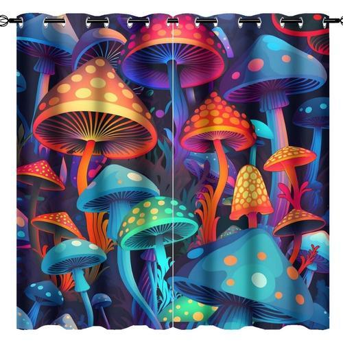 Rideaux De Champignons Colores Pour Chambre A Coucher, Foret Fantai... on Productcaster.