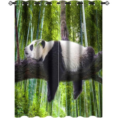 Rideaux De Panda Avec Animaux Amusants, Nature Mignonne, Foret De B... on Productcaster.