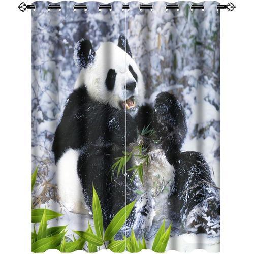 Rideaux De Panda De Foret D'hiver Pour Chambre A Coucher, Rideaux D... on Productcaster.