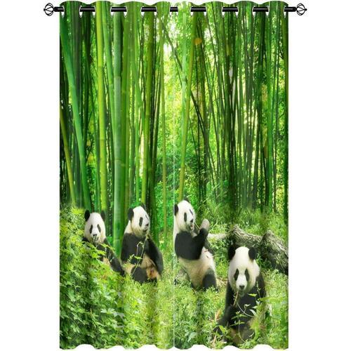 Rideau Occultant Panda Animaux Amusants, Mignon, Nature, Foret De B... on Productcaster.