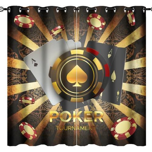 Rideaux De Tournoi De Poker Cool Pour Chambre A Coucher, Jetons Mod... on Productcaster.