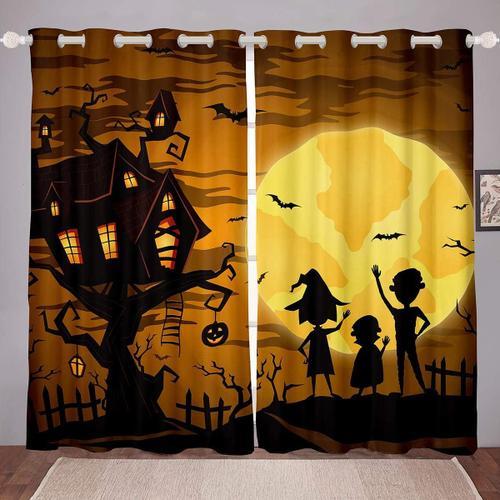 Rideaux De Fenetre Theme Halloween Pour Chambre D'enfants, Decor De... on Productcaster.