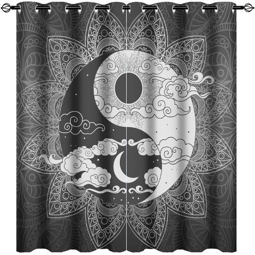 Rideaux Occultants Vintage Mandala Yin Yang Pour Chambre A Coucher,... on Productcaster.