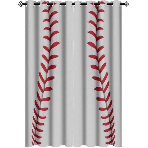 Rideaux Occultants De Baseball Pour Enfants - Baseball Rose Lignes ... on Productcaster.