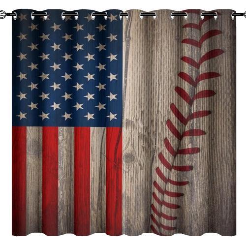 Rideaux Occultants De Baseball-Textures De Baseball En Bois Rustiqu... on Productcaster.