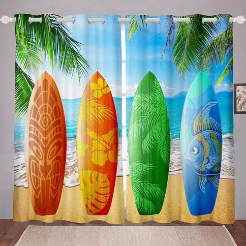 Rideaux De Fenetre En Forme De Planche De Surf Pour Chambre A Couch... on Productcaster.