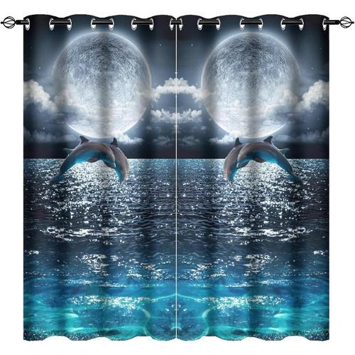 Rideaux Occultants Pleine Lune L'ocean Tropical Bleu Ocean Poisson ... on Productcaster.