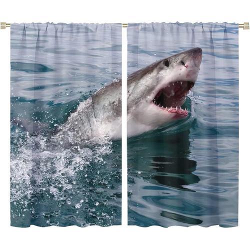 Rideaux Occultants Requin Colore Mer Monde Sous-Marin Dangereux Req... on Productcaster.