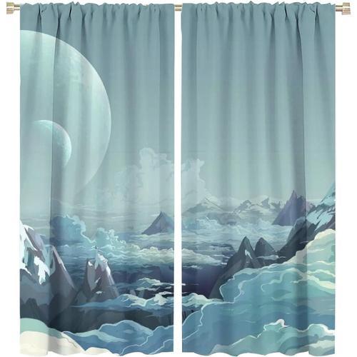 Rideaux Pour Chambre D'enfant Art Fantastique Planete Montagnes Pay... on Productcaster.