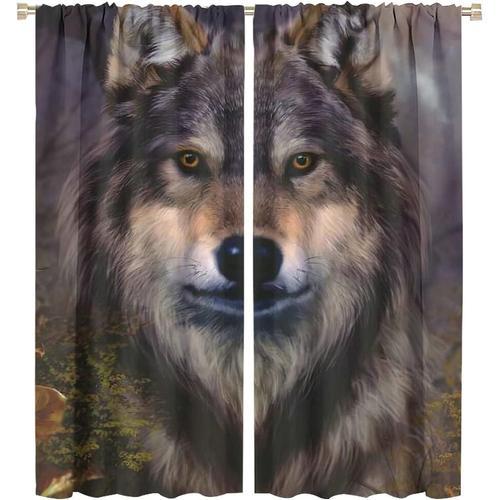 Rideaux Occultants Animal Sauvage Cool Faune Loup Impression Art Po... on Productcaster.