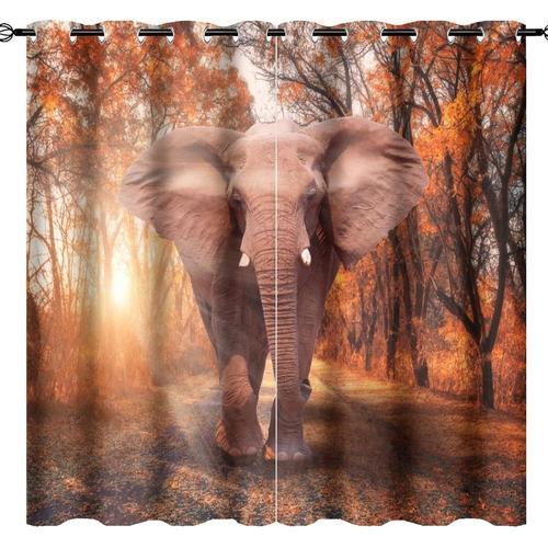 Rideaux Occultants Ultra Doux En Forme D'elephant De Foret, Coucher... on Productcaster.