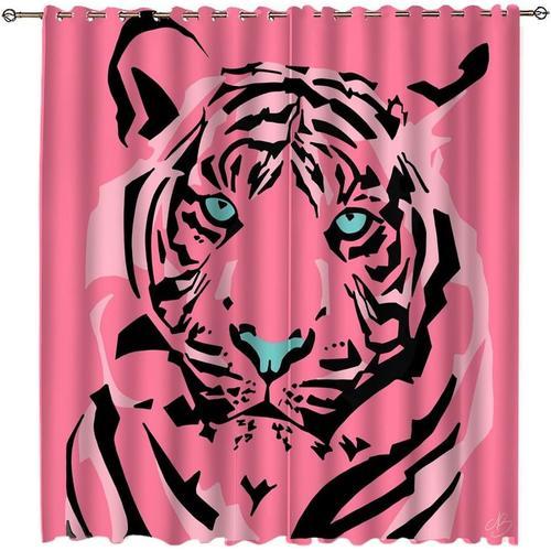 Rideaux Occultants De Chambre A Coucher De Tigre Rose De Dessin Ani... on Productcaster.