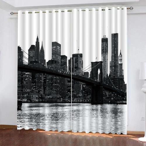 Rideau De Fenetre Occultant Noir Et Blanc New York City Brooklyn Br... on Productcaster.