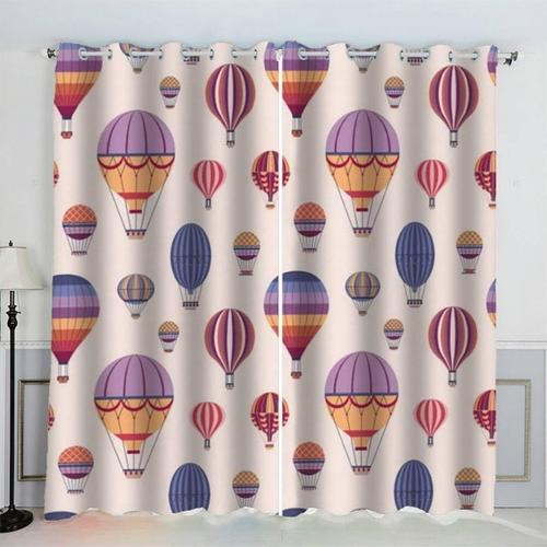 Rideaux Occultants Decor De Chambre A Coucher, Motif De Montgolfier... on Productcaster.