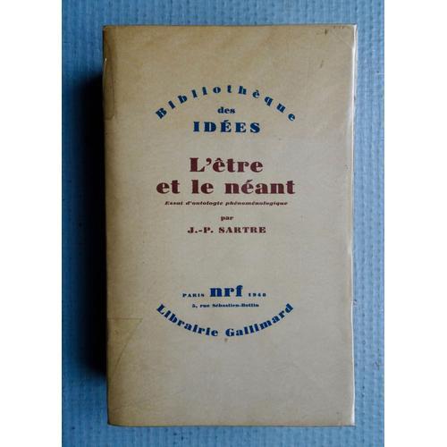 L'être Et Le Néant (J.-P. Sartre) - Gallimard (Nrf) 1961 on Productcaster.