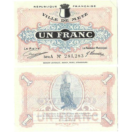 France - Billet - Chambre De Commerce De Metz - Un Franc - Neuf - 1... on Productcaster.