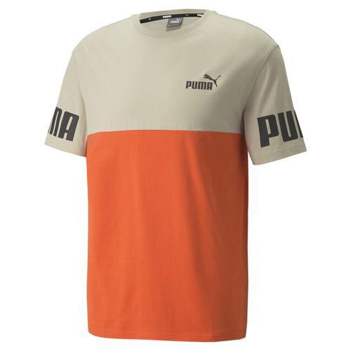 T-Shirt Beige/Orange Homme Puma Power Colorblock on Productcaster.