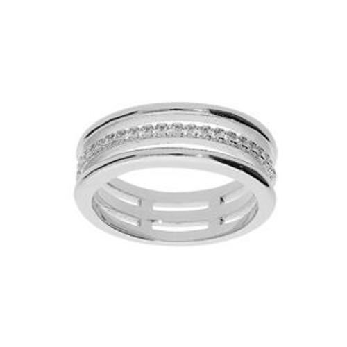 Bague Argent Rhodié 3 Rangs Avec Oxydes Blancs Sertis on Productcaster.