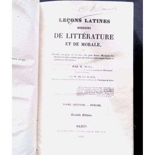 Leçons Latines Modernes De Littérature Et De Morale Tome Second, Po... on Productcaster.