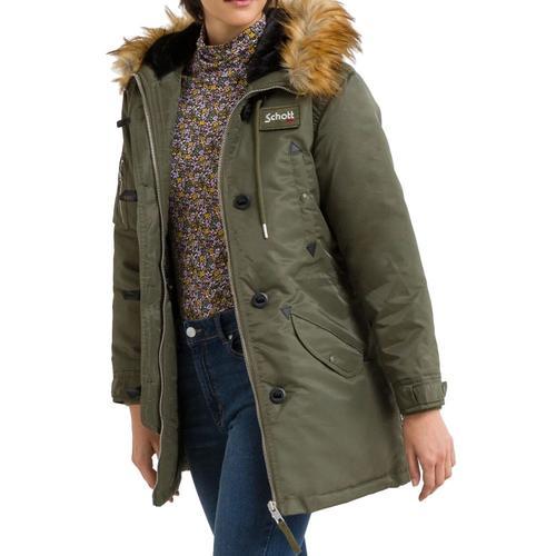 Parkas Kaki Femme Schott Elisa on Productcaster.