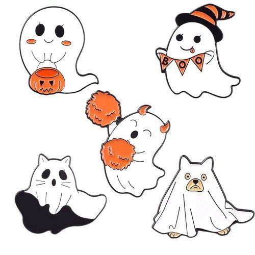 5 Pièces Mignon Spectre Émail Broches Halloween Fantôme Broche Épin... on Productcaster.