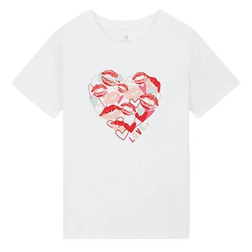 T-Shirt Blanc Femme Converse Valentine's Day Heart on Productcaster.