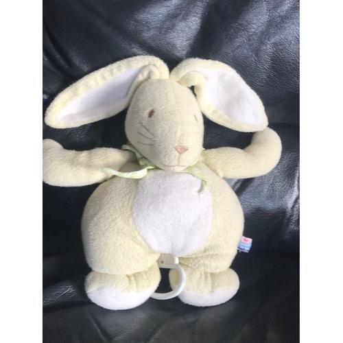 Doudou Lapin Vert Clair Et Et Blanc Musicale Sucre D Orge 25cm on Productcaster.