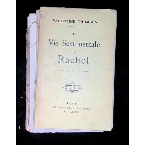 La Vie Sentimentale De Rachel (D'après Des Lettres Inédites) on Productcaster.