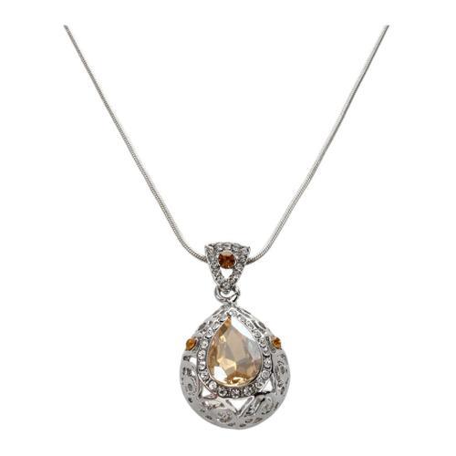 Femmes Cristal Strass Goutte Style Pendentif Chaine Collier (Or) on Productcaster.