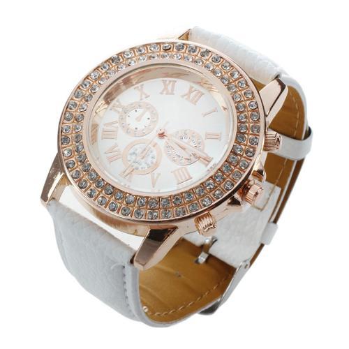 Montre Quartz En Diamants A Bracelet En Cuir Avec Un Logo Montre Qu... on Productcaster.