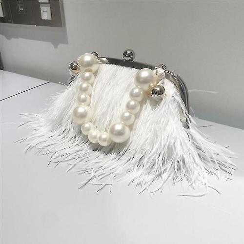 Sac à main en plumes pour femmes, pochette de luxe, 2 types de chaî... on Productcaster.