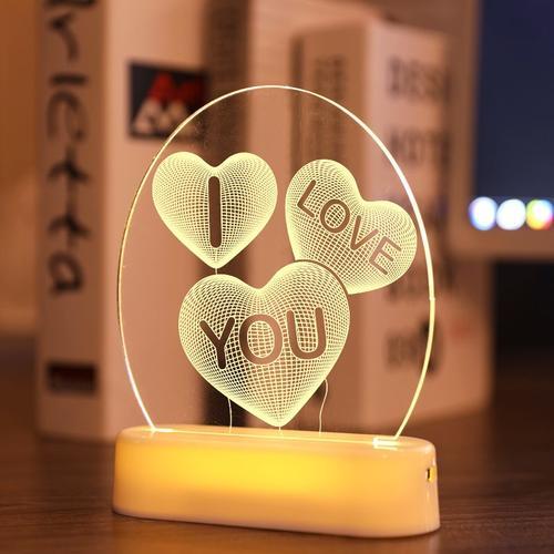 Veilleuse 3D en Acrylique en Forme de C¿ur Amour,USB,Bricolage,pour... on Productcaster.