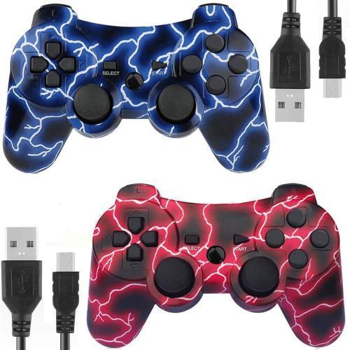 Manette Bluetooth Sans Fil 2pcs Pour Ps3 Double Shock Avec Cordon D... on Productcaster.