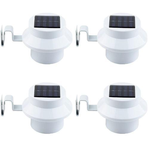 Lot De 4 Lampes Solaires À Led Pour Gouttière Blanc Noir Lampes Mur... on Productcaster.