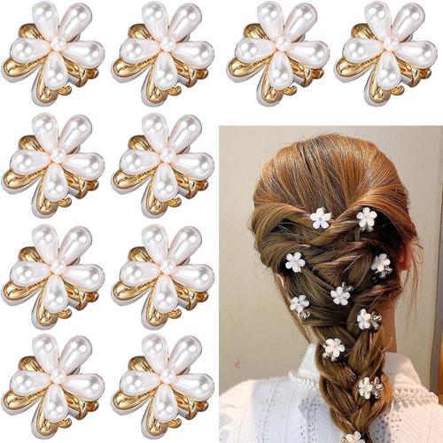 10 Pièces Petites Pinces À Cheveux En Perles, Mini Pinces À Griffes... on Productcaster.