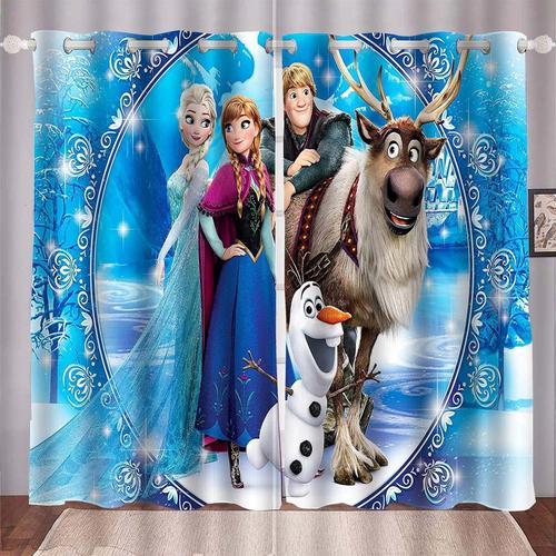 Rideaux Occultants Frozen Elsa En Tissu Pour Chambre D'enfant, Impr... on Productcaster.