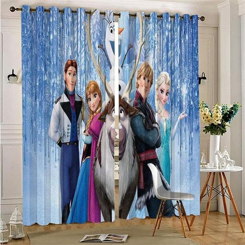 Ensembles De Rideaux Occultants Anime Frozen, Anna Elsa Olaf, Ridea... on Productcaster.