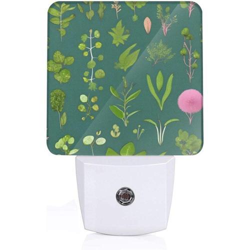 Veilleuse Led Enfichable Avec Motifs De Fleurs Et De Plantes, Capte... on Productcaster.