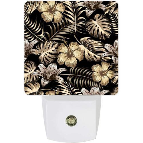 Veilleuse Led A Brancher, Fleurs Tropicales, Plantes, Noir Dore, Ca... on Productcaster.