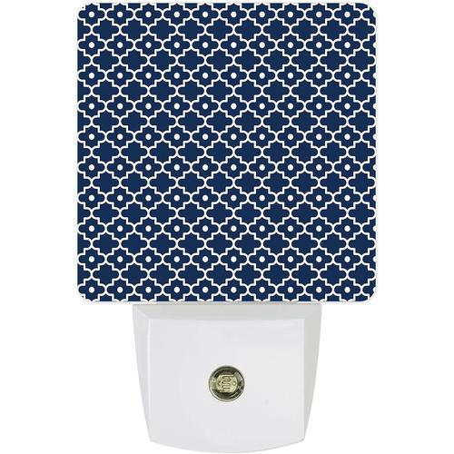 Veilleuse Led Enfichable Bleu Fonce Marocain Geometrique Du Crepusc... on Productcaster.