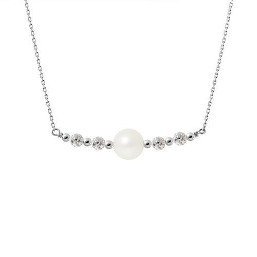 Perlinea - Collier "Queen Crystal"- Véritable Perle De Culture D'ea... on Productcaster.