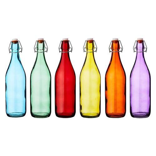 12 X FLACON EN VERRE COLORe 1000 ml - couleurs assorties on Productcaster.