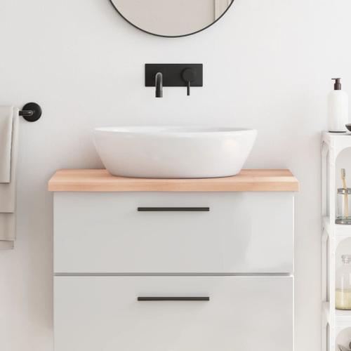 Vidaxl Comptoir De Salle De Bain 80x50x(2-4) Cm Bois Massif Non Tra... on Productcaster.