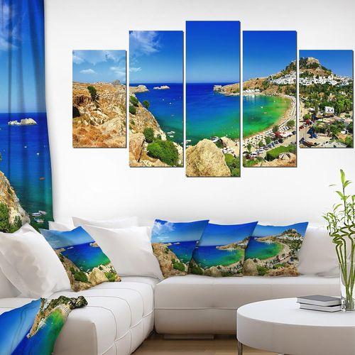 Designart Lindos Bay Grèce PanoramaLandscape Photo Impression sur t... on Productcaster.